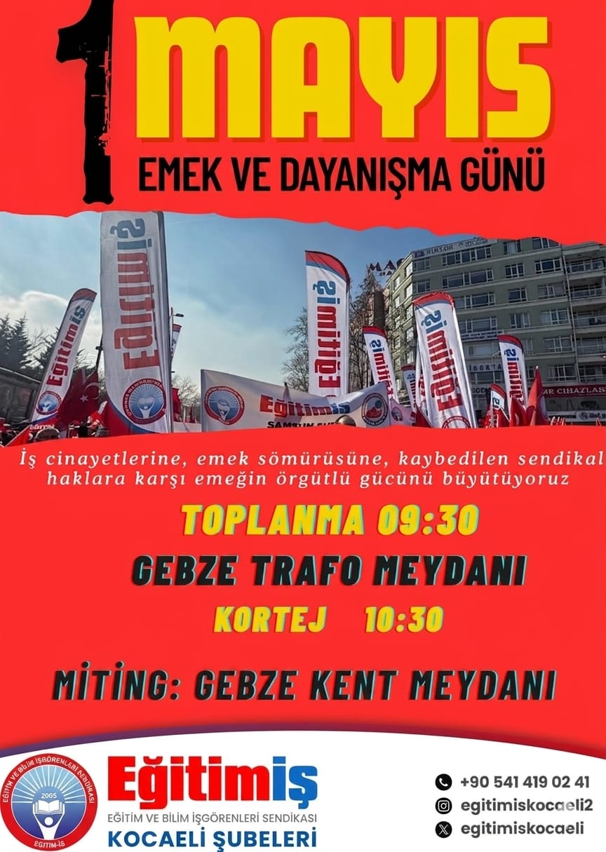 1 MAYISTA GEBZE KENT MEYDANINDAYIZ!!!