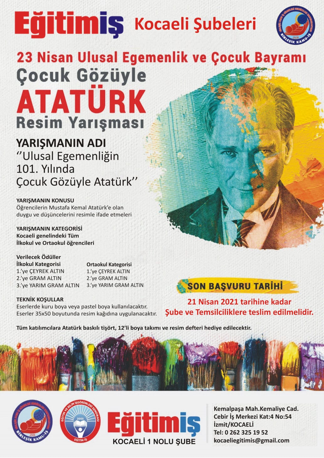 23 Nisan Ulusal Egemenlik ve Bayramı Çocuk Gözüyle Atatürk Resim Yarışması